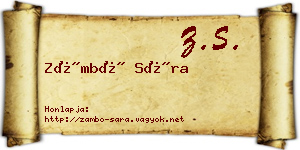 Zámbó Sára névjegykártya