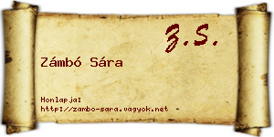 Zámbó Sára névjegykártya