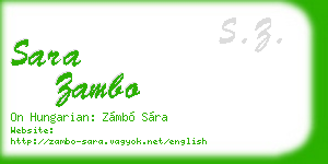 sara zambo business card